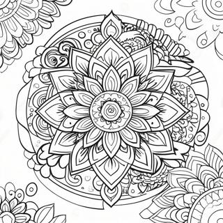 Black Background Mandala Coloring Page 24223-19604