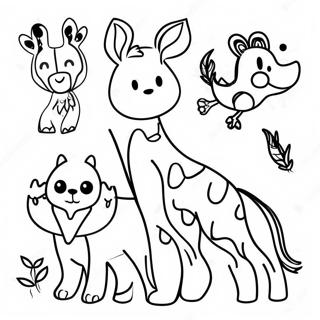 Black Background Animal Silhouettes Coloring Page 24224-19607