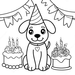 Dog Birthday Coloring Pages