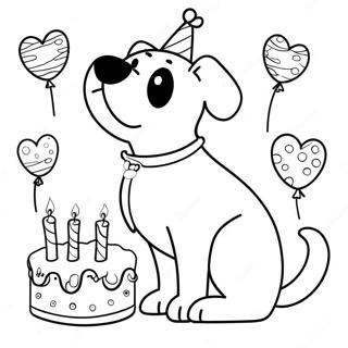 Dog Birthday Celebration Coloring Page 24273-19642