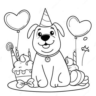 Dog Birthday Celebration Coloring Page 24273-19644