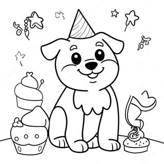 Cute Puppy Birthday Party Coloring Page 24274-19648