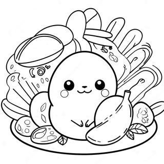 Pokemon Thanksgiving Feast Coloring Page 24323-19679