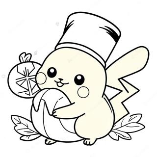 Pikachu With A Thanksgiving Turkey Coloring Page 24324-19687