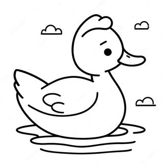 Happy Paper Duck Swimming Coloring Page 24344-19702