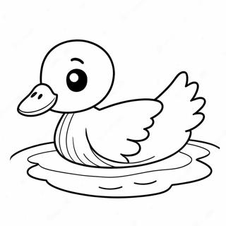 Happy Paper Duck Swimming Coloring Page 24344-19703