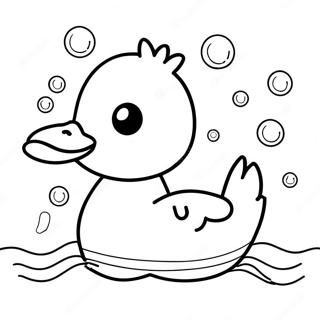 Happy Paper Duck Swimming Coloring Page 24344-19704