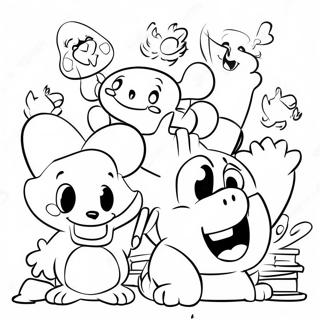 90 S Cartoon Characters Coloring Page 24363-19728