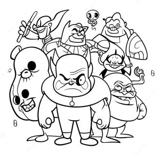 Colorful 90 S Cartoon Villains Coloring Page 24364-19713