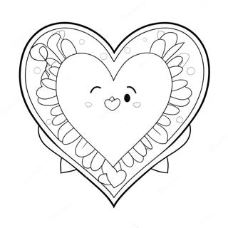 Cute Valentine Heart Coloring Page 24374-19721