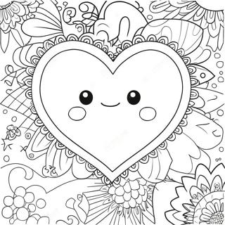 Cute Valentine Heart Coloring Page 24374-19722