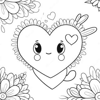 Cute Valentine Heart Coloring Page 24374-19724