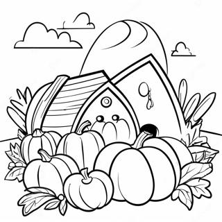 Autumn Harvest Scene Coloring Page 24384-19735