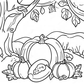 Autumn Harvest Scene Coloring Page 24384-19736