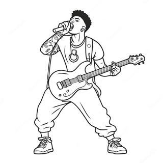 Nle Choppa Performing On Stage Coloring Page 24394-19752