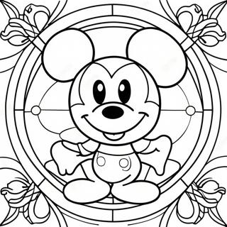 Mickey Mouse Stained Glass Coloring Page 24414-19758