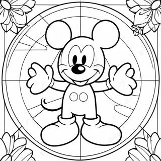 Mickey Mouse Stained Glass Coloring Page 24414-19759