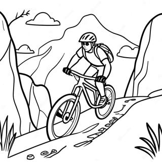 Mountain Bike Rider On A Steep Trail Coloring Page 24463-19798