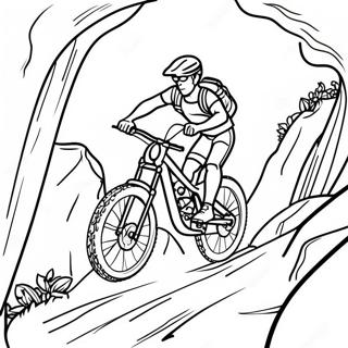 Mountain Bike Rider On A Steep Trail Coloring Page 24463-19799