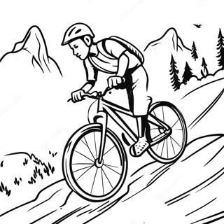 Mountain Bike Rider On A Steep Trail Coloring Page 24463-19800