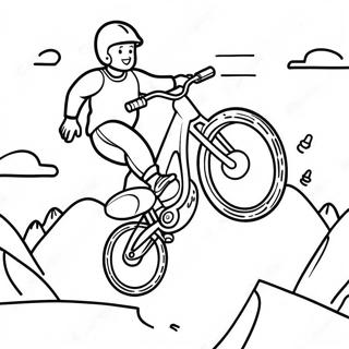 Exciting Mountain Bike Jump Coloring Page 24464-19794