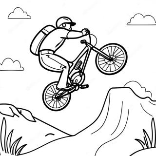 Exciting Mountain Bike Jump Coloring Page 24464-19796