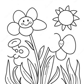 Hopeful Flowers And Sun Coloring Page 24534-19855