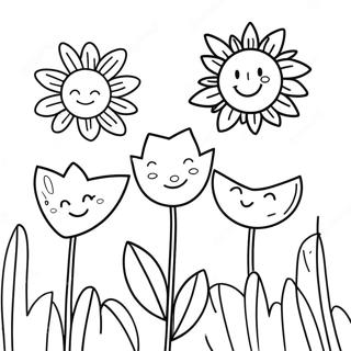 Hopeful Flowers And Sun Coloring Page 24534-19856