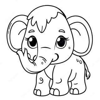 Cute Woolly Mammoth Coloring Page 24554-19871