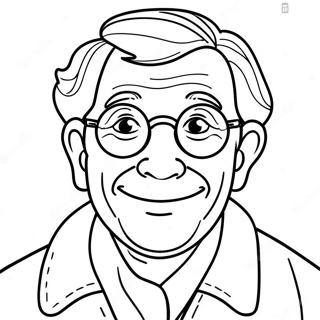 Funny Grandpa With Glasses Coloring Page 24584-19894