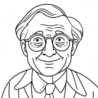 Funny Grandpa With Glasses Coloring Page 24584-19895