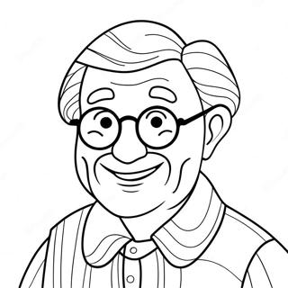 Funny Grandpa With Glasses Coloring Page 24584-19896