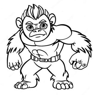 Beast Boy Transforming Into A Gorilla Coloring Page 24614-19917