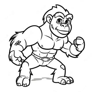 Beast Boy Transforming Into A Gorilla Coloring Page 24614-19918