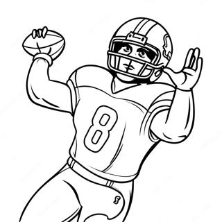 Wide Receiver Football Player Catching A Pass Coloring Page 2461-2078