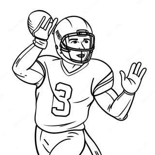 Wide Receiver Football Player Catching A Pass Coloring Page 2461-2080