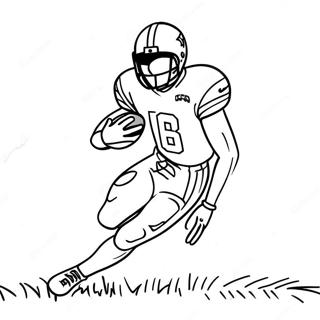 Dynamic Wide Receiver Football Player In Motion Coloring Page 2462-2085