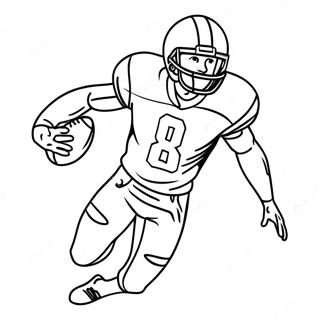 Dynamic Wide Receiver Football Player In Motion Coloring Page 2462-2087