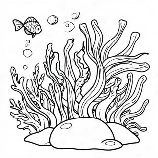 Colorful Seaweed Underwater Scene Coloring Page 24634-19935