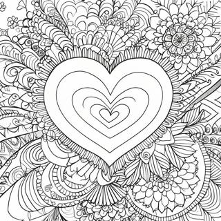 Colorful Heart Mandala Coloring Page 24644-19943