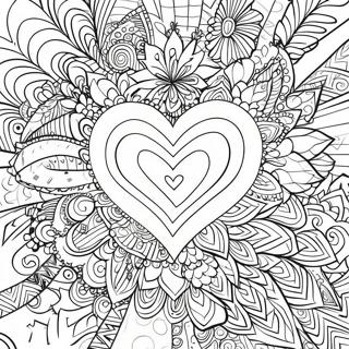 Colorful Heart Mandala Coloring Page 24644-19944