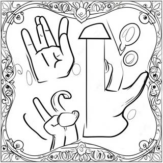 Sign Language Alphabet Coloring Pages