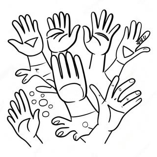 Colorful Sign Language Hand Shapes Coloring Page 24654-19947