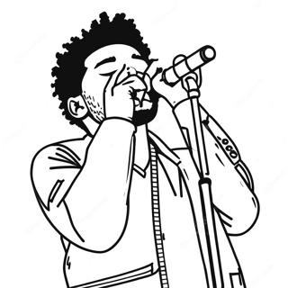 The Weeknd Performing On Stage Coloring Page 24664-19962