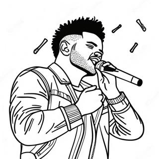 The Weeknd Performing On Stage Coloring Page 24664-19963