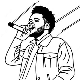 The Weeknd Performing On Stage Coloring Page 24664-19964