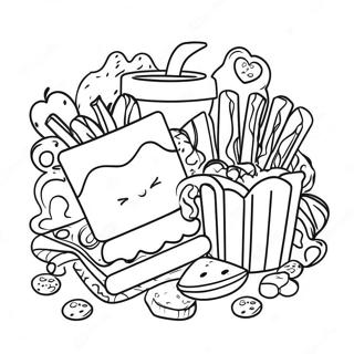 Colorful Movie Snacks Coloring Page 24674-19967