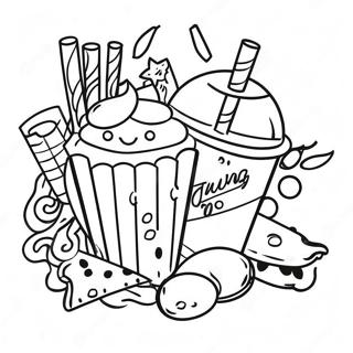 Colorful Movie Snacks Coloring Page 24674-19968