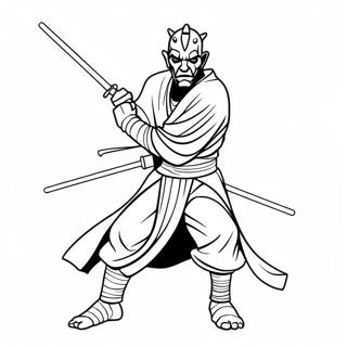 Darth Maul With Double Lightsabers Coloring Page 24684-19977