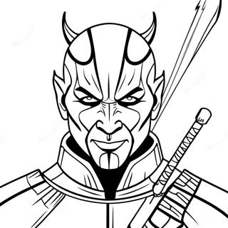 Darth Maul With Double Lightsabers Coloring Page 24684-19978